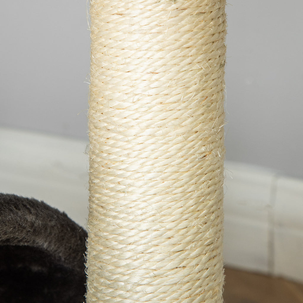 Arbre à chat griffoir avec jeu de boule et plateforme – gris foncé