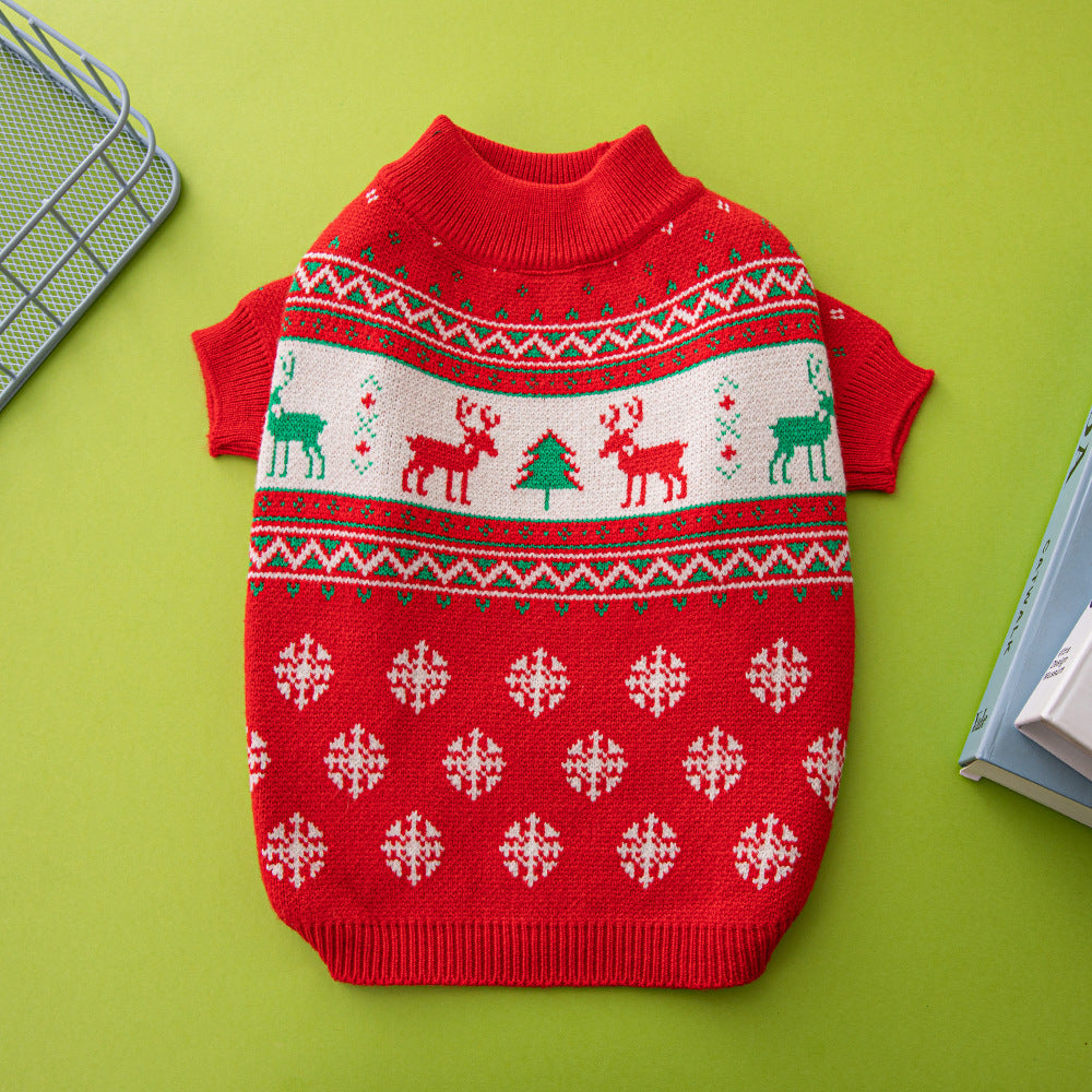 Pull de Noël pour chien, motif rennes