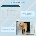 Niche pour chien d'extérieur avec toit en pente – bleue