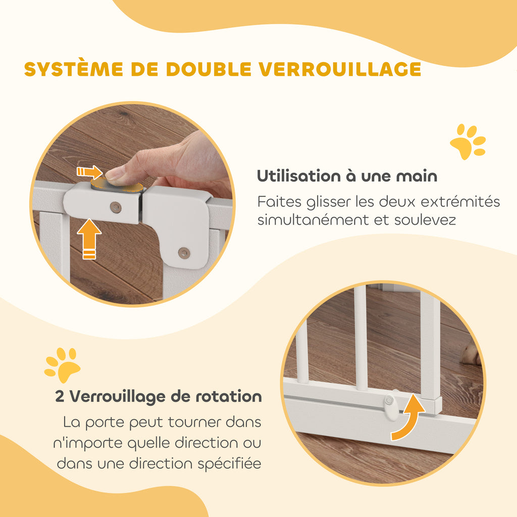 Barrière de sécurité pour animaux réglable, 75-85 cm – blanche