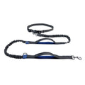 Laisse mains libres pour chien avec ceinture, coloris gris et bleu