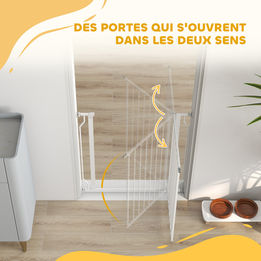 Barrière de sécurité pour animaux réglable, 75-85 cm – blanche