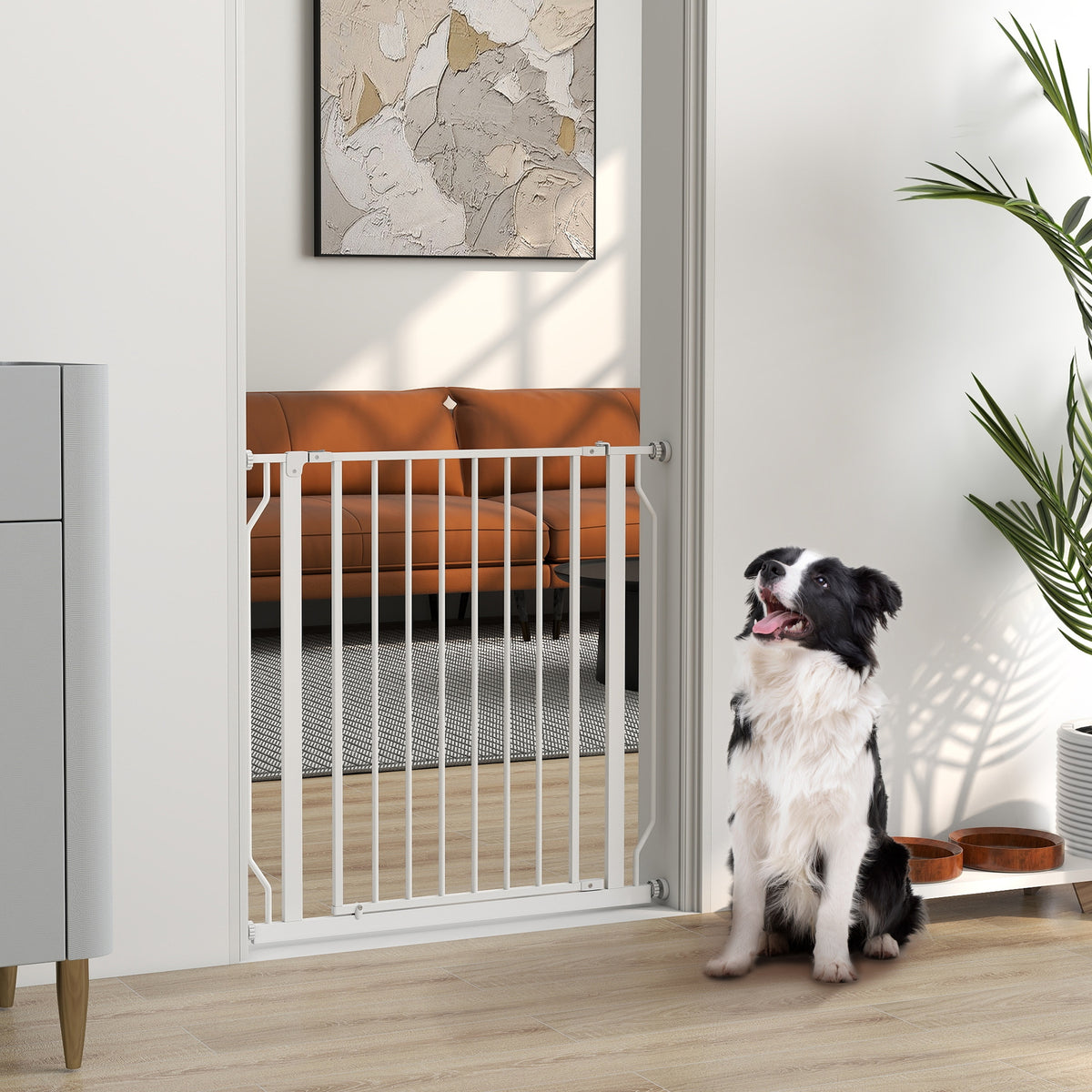 Barrière de sécurité pour animaux réglable, 75-85 cm – blanche