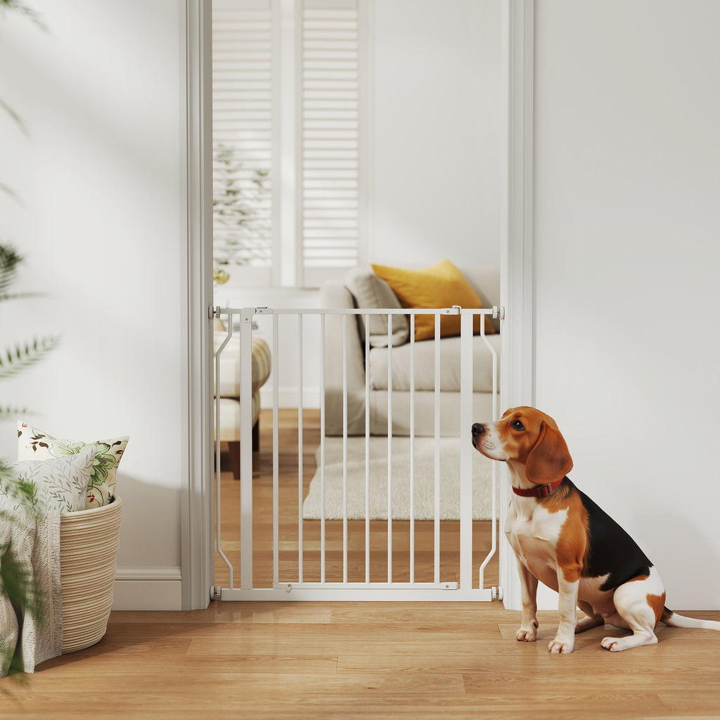 Barrière de sécurité pour animaux réglable, 75-85 cm – blanche
